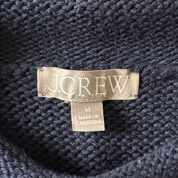 J. Crew Heritage cotton Rollneck™ sweater in navy stripe - Picture 2 of 4